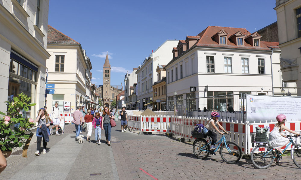 Die Potsdamer Innenstadt mit der Brandenburger Straße  bleibt noch ein paar Jahre lang eine Wanderbaustelle.